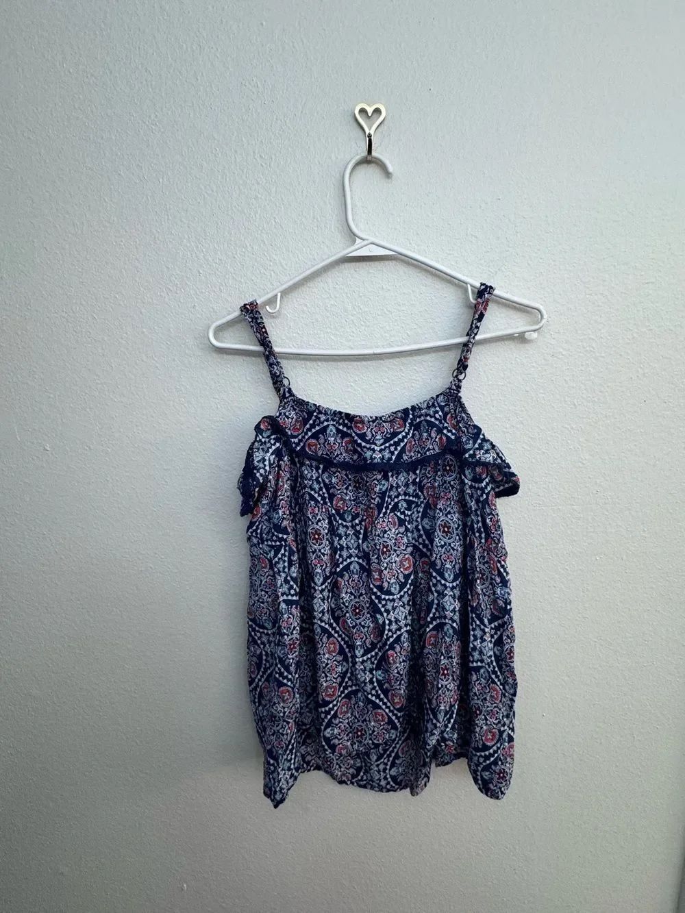EUC torrid Paisley Ruffle Babydoll Top Blouse Tank - Picture 5 of 9